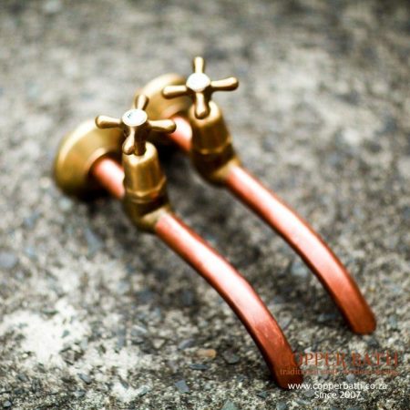 Copper antiqued taps wall mount