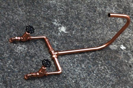 Mixer with industrial taps and goose neck