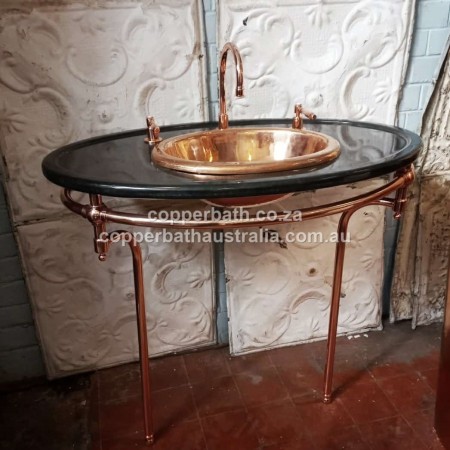 vanity stone copper brass bathroom